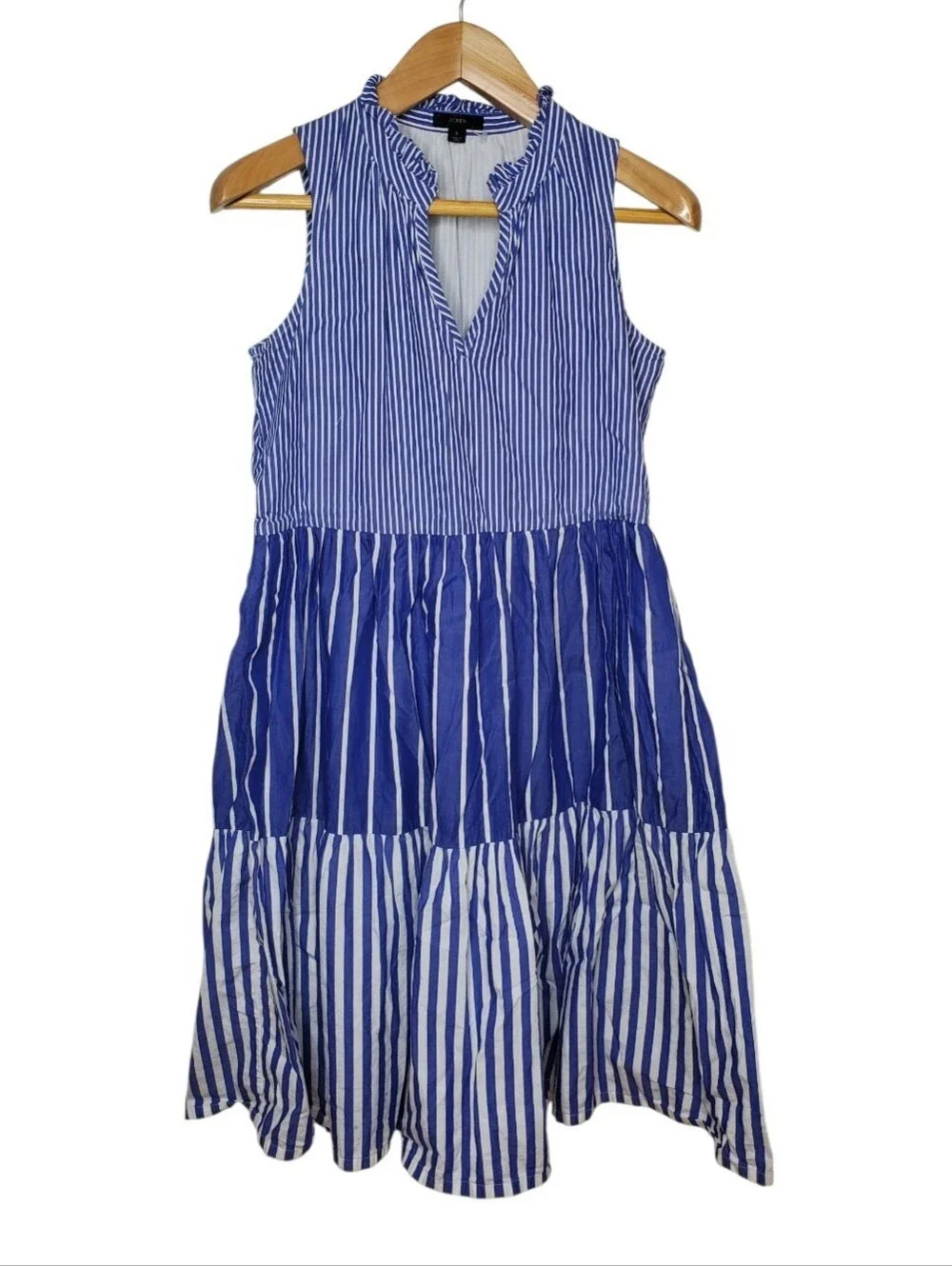 J.crew Cotton Popover Striped Feminine  Midi Dress 310